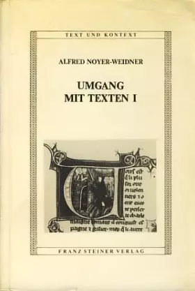 Couverture du produit · Umgang mit Texten. Band 1: Vom Mittelalter bis zur Renaissance. Herausgegeben von Klaus W. Hempfer. Band 2: Von der Aufklärung 