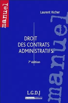 Couverture du produit · Droit des contrats administratifs