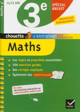 Couverture du produit · Maths 3e spécial brevet - Chouette: Cahier de révision et d'entraînement
