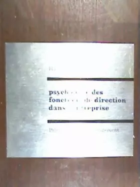 Couverture du produit · Psychologie des fonctions de direction dans l'entreprise. 8