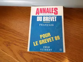 Couverture du produit · BREVET 89- FRANCAIS SUJETS CORRIGES