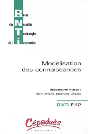Couverture du produit · Revue des nouvelles technologies de l'information (modélisation des connaissances)