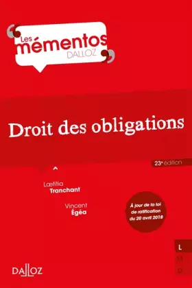 Couverture du produit · Droit des obligations - 23e ed.
