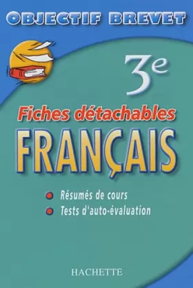 Couverture du produit · Objectif Brevet - Fiches détachables : Français, 3e
