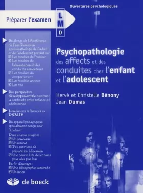 Couverture du produit · Psychopathologie des affects et des conduites chez l'enfant et l'adolescent
