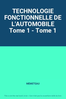 Couverture du produit · TECHNOLOGIE FONCTIONNELLE DE L'AUTOMOBILE Tome 1 - Tome 1
