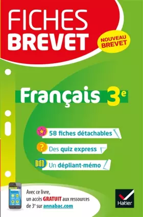 Couverture du produit · Fiches brevet Français 3e: fiches de révision pour le nouveau brevet