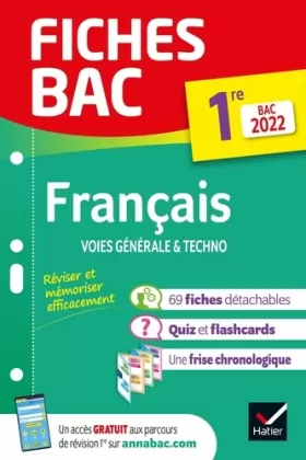 Couverture du produit · Fiches bac Français 1re générale & techno Bac 2022: nouveau programme de Première