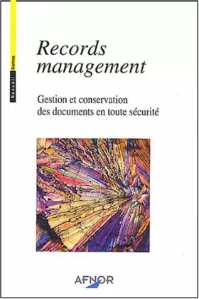 Couverture du produit · Records management: Gestion et conservation des documents en toute sécurité