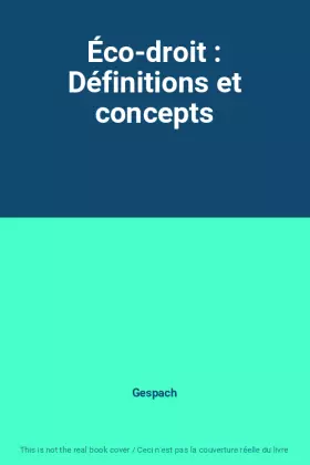 Couverture du produit · Éco-droit : Définitions et concepts