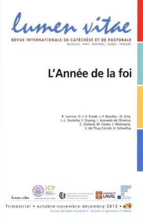 Couverture du produit · Lumen vitae 2013/4 L'Année de la foi