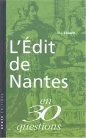 Couverture du produit · L'edit de nantes en 30 questions