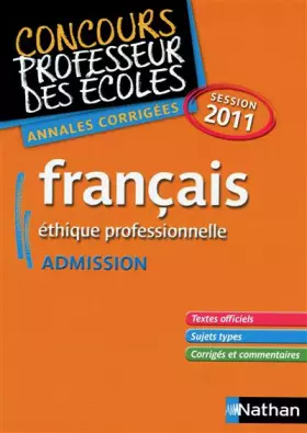 Couverture du produit · FRANCAIS - CRPE ADMISSION 2011