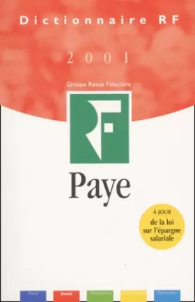 Couverture du produit · Dictionnaire Paye 2001