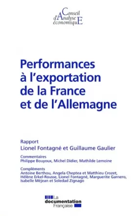 Couverture du produit · Performances à l'exportation de la France et de l'Allemagne (CAE n.81)