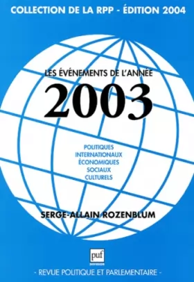 Couverture du produit · Les événements de l'année 2003
