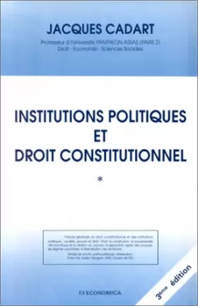 Couverture du produit · Les institutions politiques, tome 1