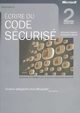 Couverture du produit · Ecrire du code sécurisé