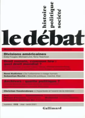 Couverture du produit · Revue Le Débat, numéro 115 : Mai-août 2001