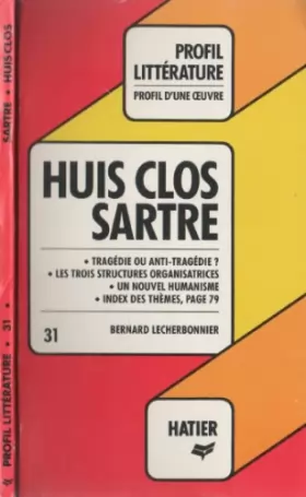 Couverture du produit · Huis clos, Sartre : Analyse critique