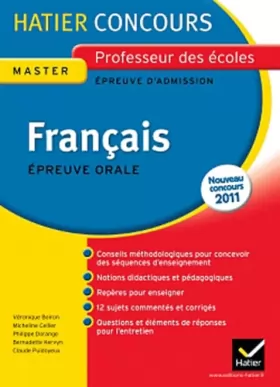 Couverture du produit · Epreuve Orale Admission Français- Concours 2013: Concours Professeur des Ecoles