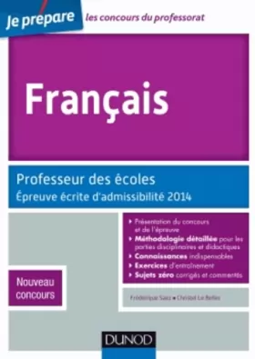 Couverture du produit · Français - Professeur des écoles - Epreuve écrite d'admissibilité 2014 - Nouveau concours