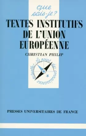 Couverture du produit · Textes institutifs de l'Union Européenne