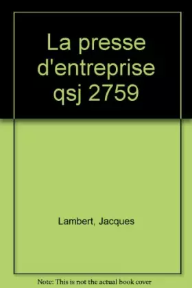 Couverture du produit · La presse d'entreprise