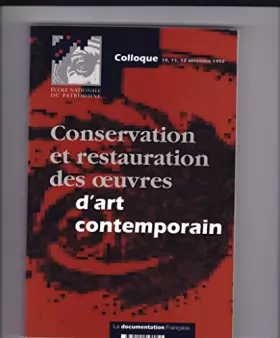 Couverture du produit · Conservation et Restauration des Oeuvres d'Art Contemporain