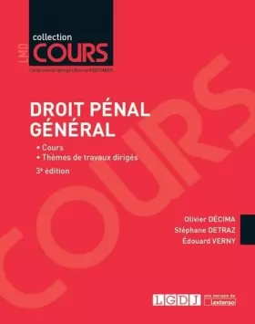Couverture du produit · DROIT PENAL GENERAL - 3EME EDITION: COURS THEMES DE TRAVAUX DIRIGES