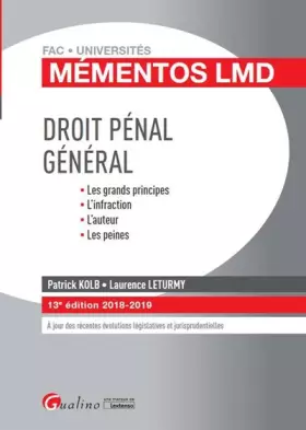 Couverture du produit · Droit pénal général