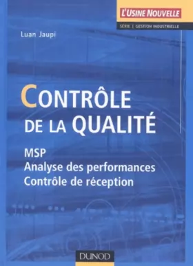 Couverture du produit · Contrôle de la qualité - MSP, analyse des performances et contrôle de réception