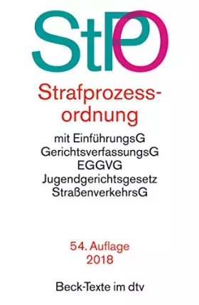 Couverture du produit · Strafprozessordnung (StPO)