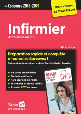 Couverture du produit · Concours infirmier : admission en IFSI, préparation rapide et complète a toutes les épreuves : Concours - Édition 2018-2019