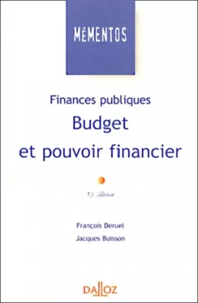 Couverture du produit · Finances publiques. Budget et pouvoir financier