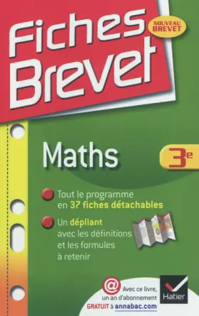 Couverture du produit · Fiches Brevet Maths 3e: Fiches de cours - Troisième