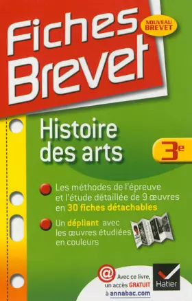 Couverture du produit · Fiches Brevet Histoire des arts 3e: Fiches de cours - Troisième