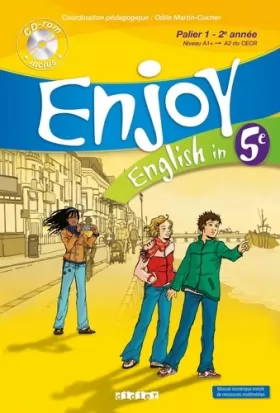 Couverture du produit · English in 5e Enjoy : Palier 1 - 2e année (1CD audio)