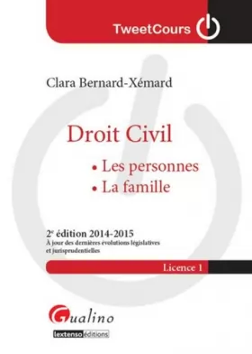 Couverture du produit · Droit civil - Les personnes, la famille, 2ème Ed.