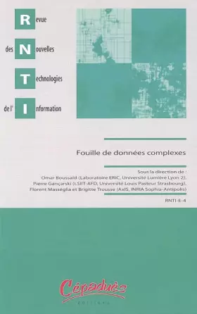 Couverture du produit · Revue des Nouvelles Technologies de l'Information : Fouilles de données complexes