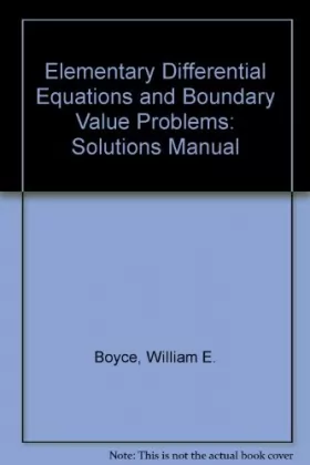 Couverture du produit · Student's Solution Manual to Accompany Elementary Differential Equations