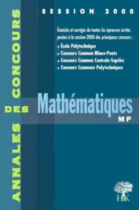 Couverture du produit · Mathématiques MP. Session 2000