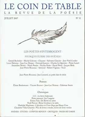 Couverture du produit · Le coin de table, la revue de la poésie n°31, juillet 2007
