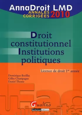 Couverture du produit · Droit constitutionnel et institutions politiques: Annales corrigées