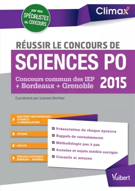 Couverture du produit · Réussir Sciences Po 2015 - Concours commun des IEP - Bordeaux - Grenoble