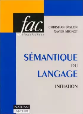 Couverture du produit · Sémantique du langage, initiation