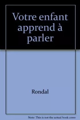 Couverture du produit · Votre enfant apprend à parler
