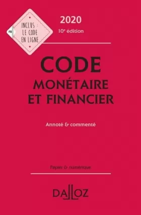 Couverture du produit · Code monétaire et financier: Annoté & commenté