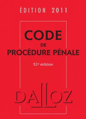 Couverture du produit · Code de procédure pénale 2011