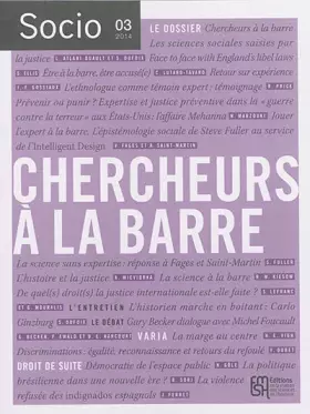 Couverture du produit · Socio, N° 3, Septembre 2014 : Chercheurs à la barre